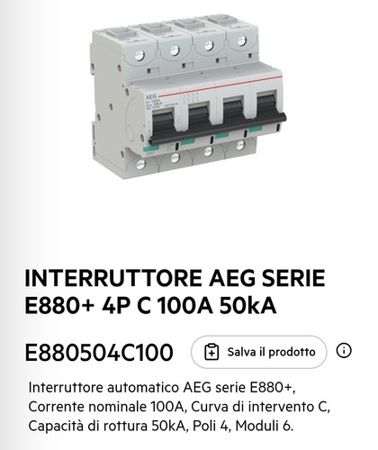 Interrutore automatico aeg - interrutore,